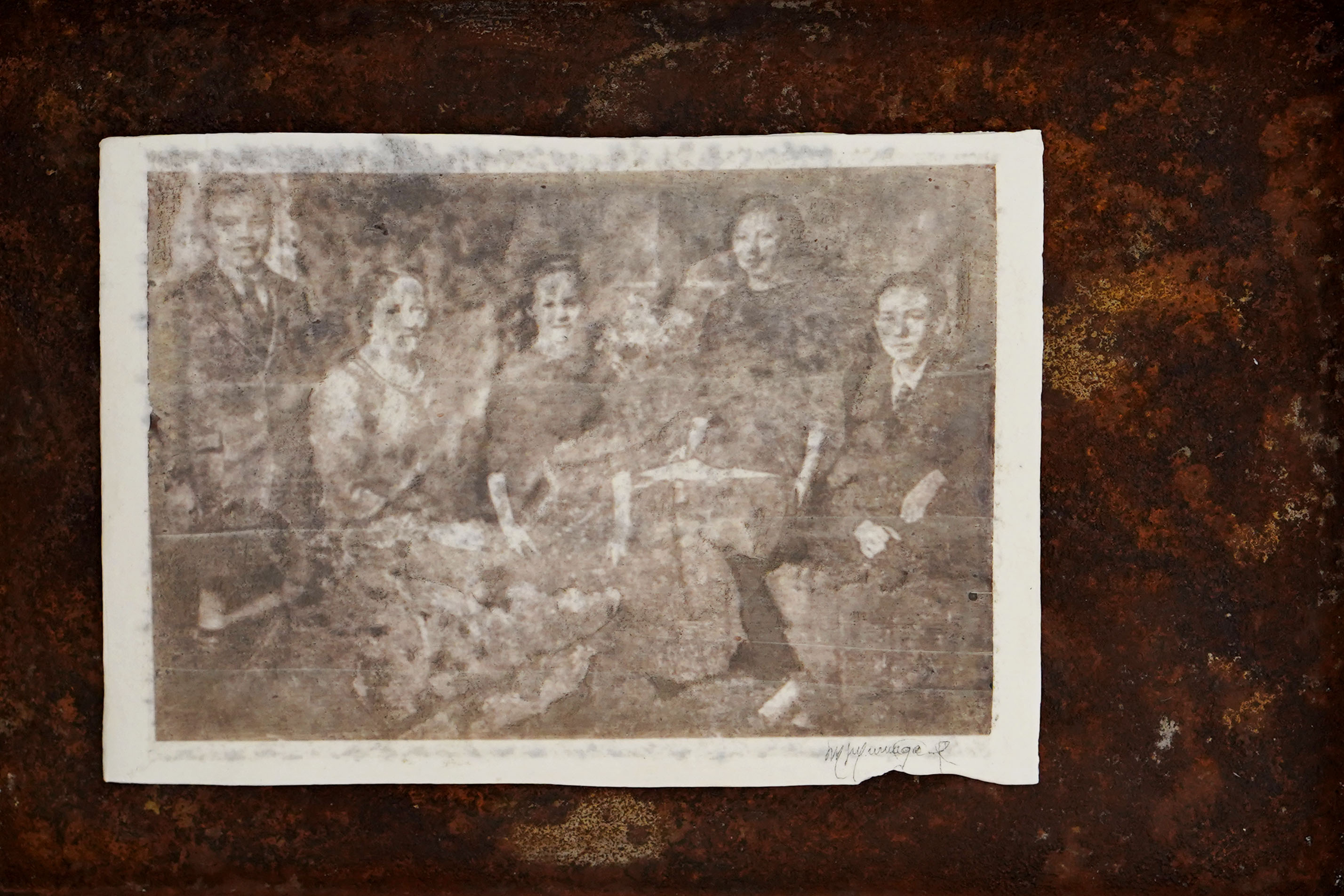 Silver print on porcelain piece by Maria Muruaga, Aberdeen
